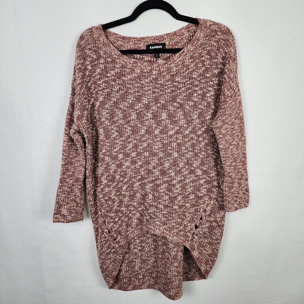 Express‎ Knit High Low Sweater With Braid Detail S